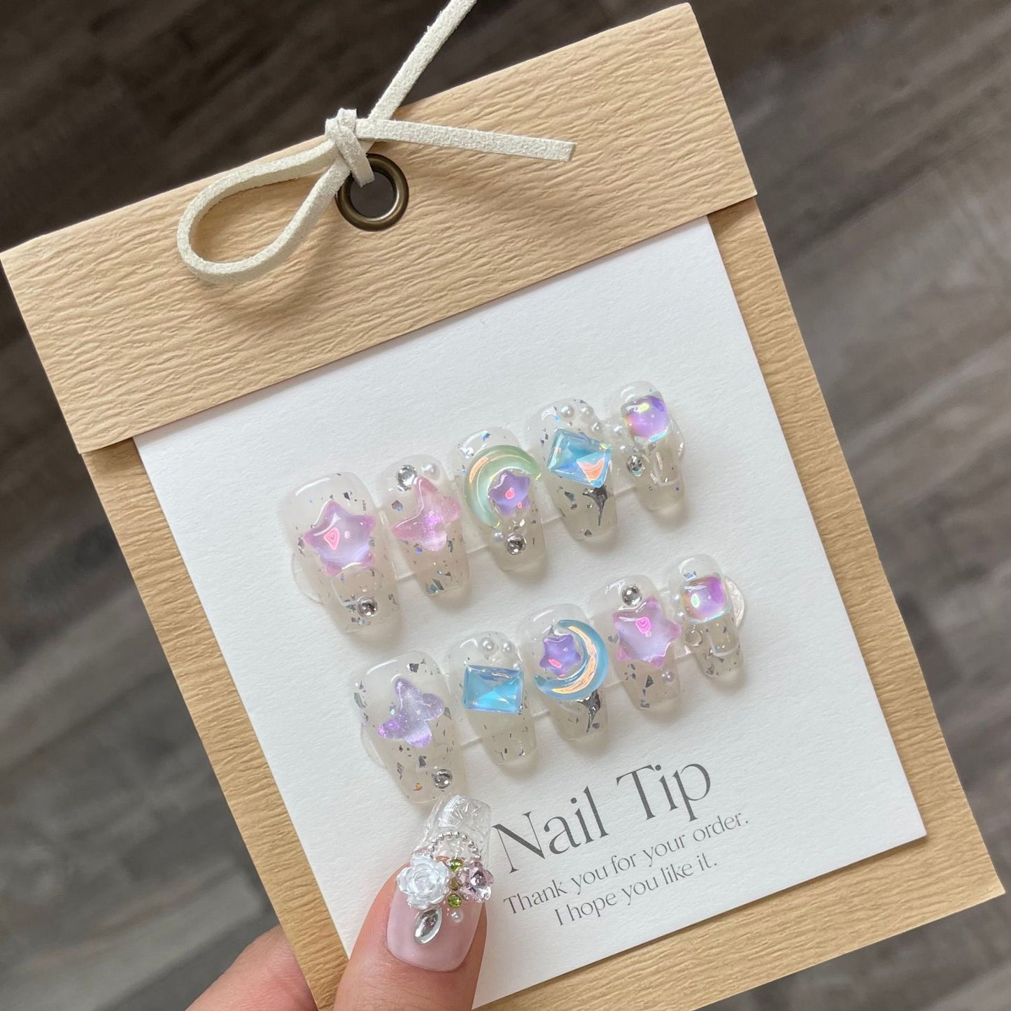 Cute Star&Moon Handmade Nails