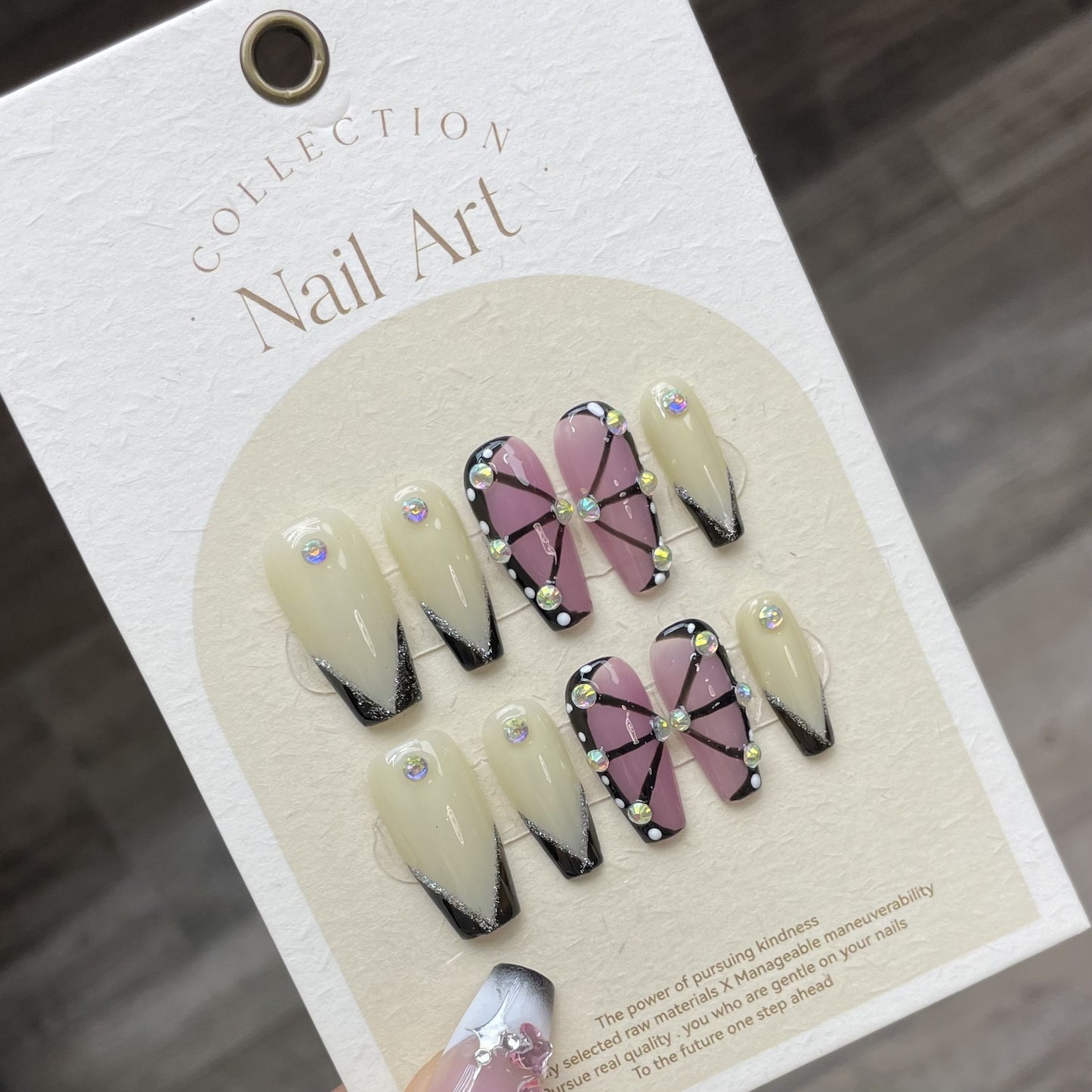 Butterfly with Diamond Handmade Nails
