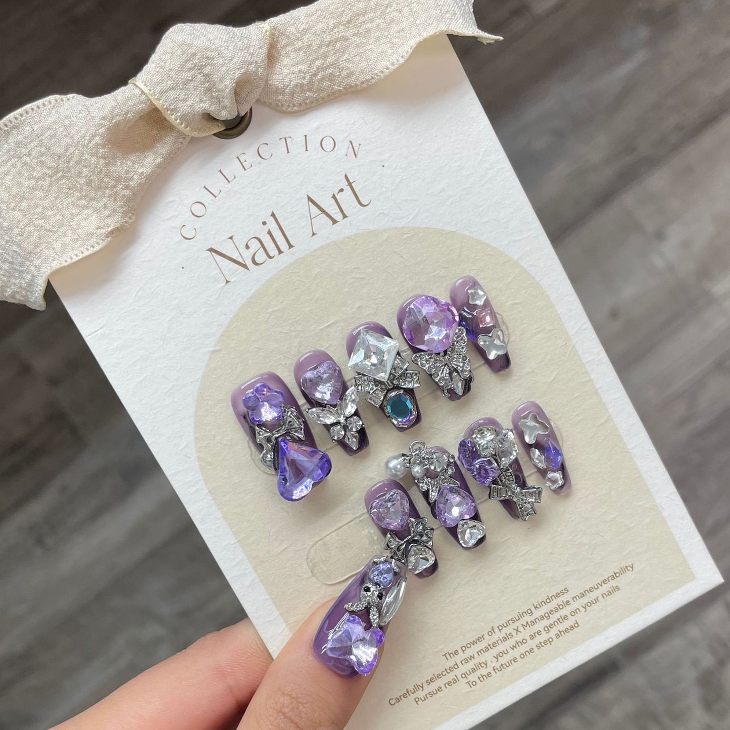 DIAMOND RIBBON HANDMADE NAIL